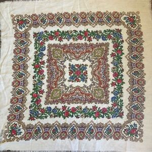 Norma Dori Extra Large Cotton Floral Wrap Scarf Paisley Botanical